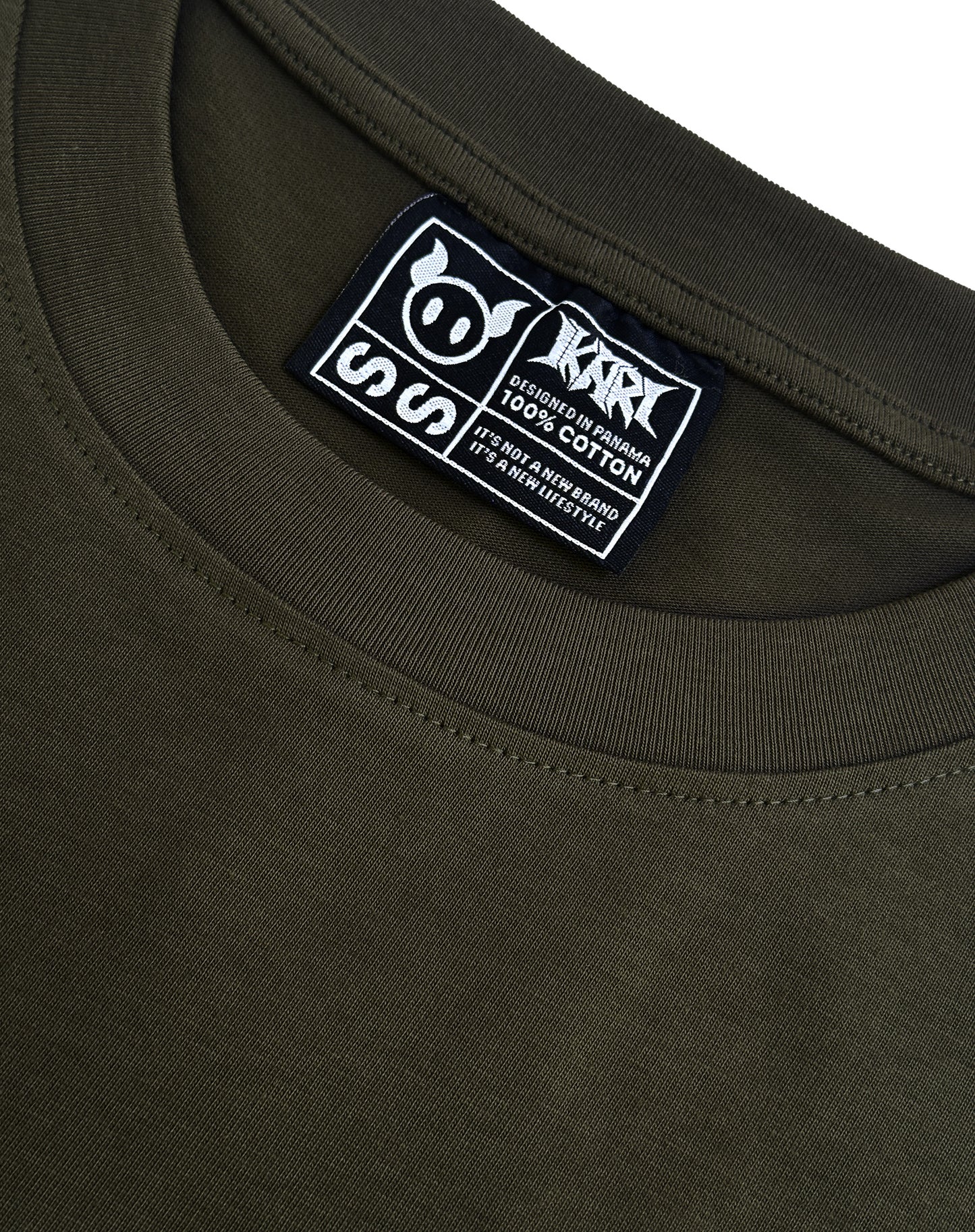 WORN IKA - BOXY MILITARY GREEN TEE